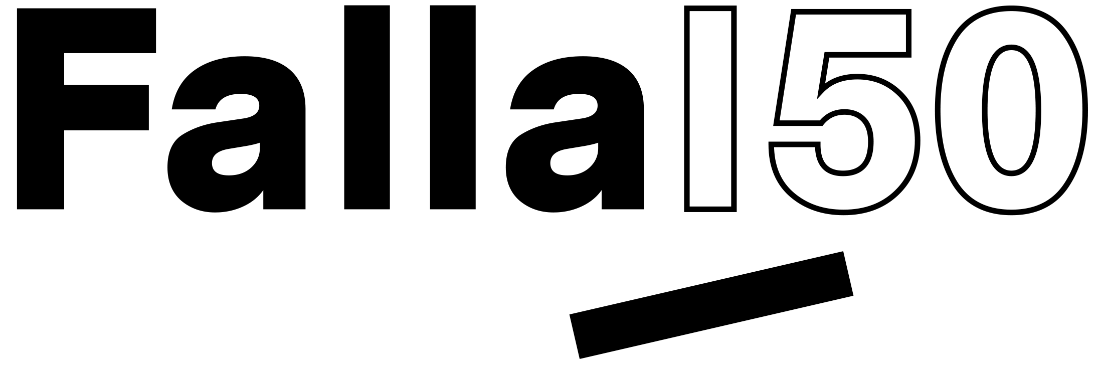 Logo Falla 150 blanco linea
